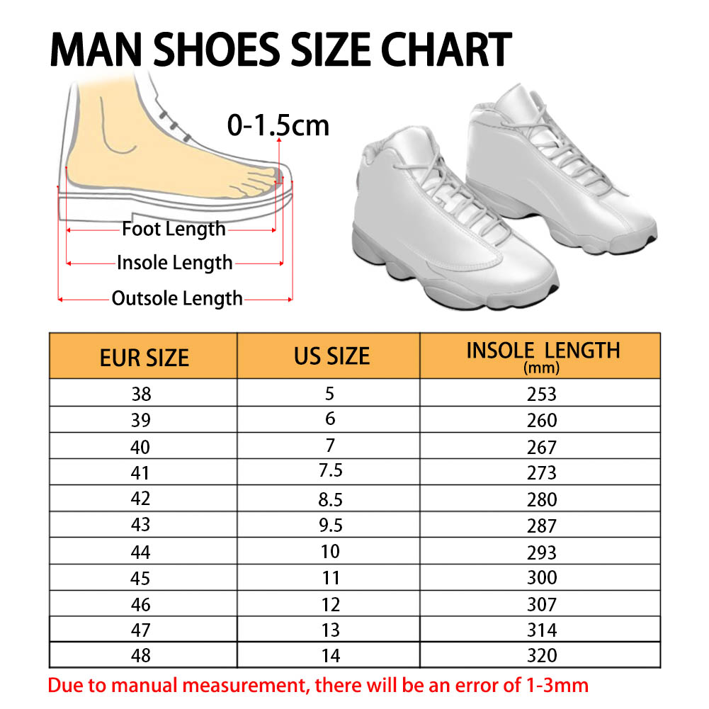 Man air jordan 13 size chart