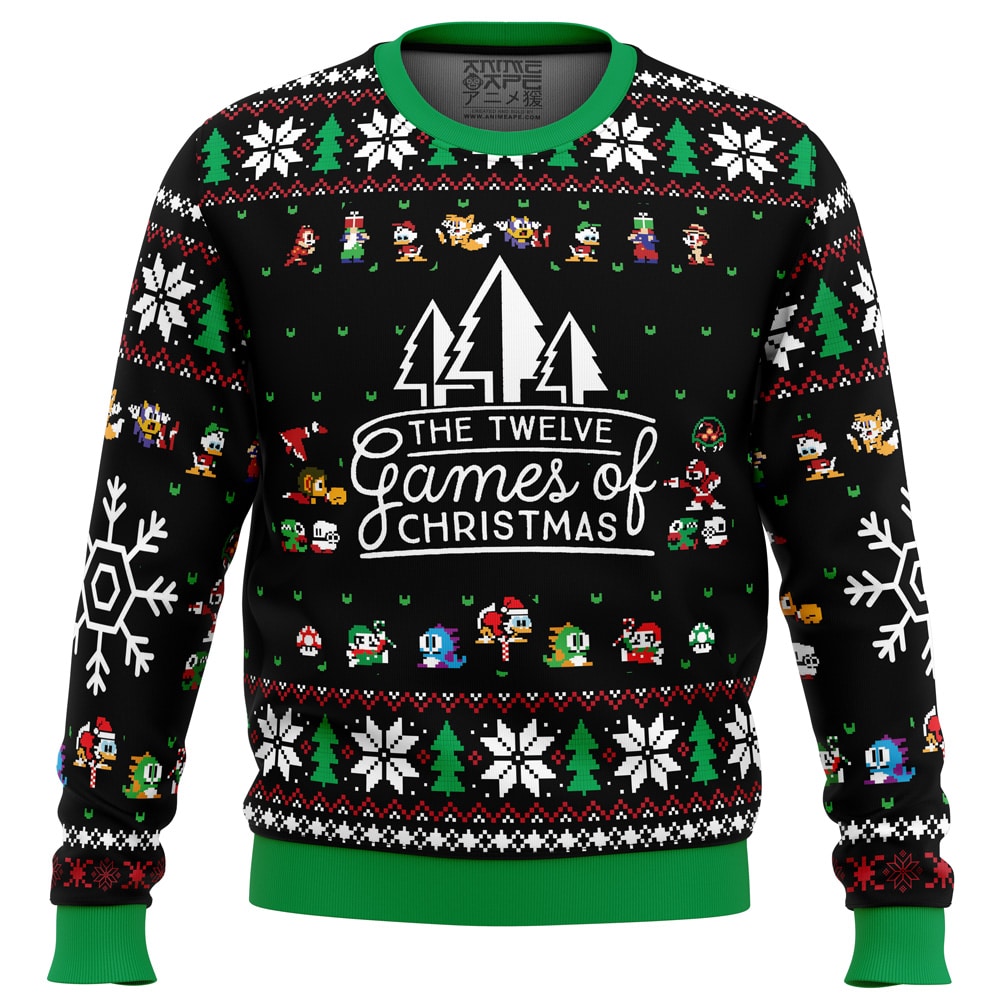 12 Games of Christmas PC Ugly Christmas Sweater front mockup