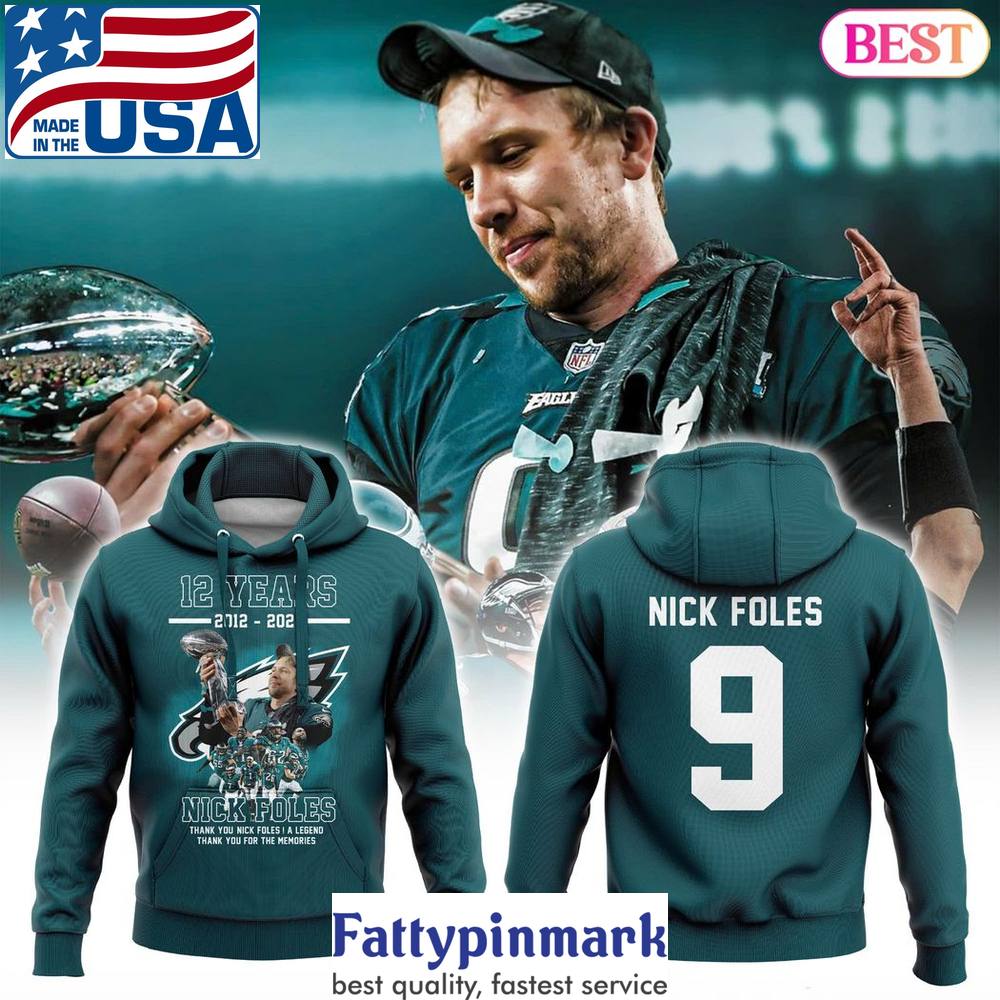 12 Years 2012 2024 Thank You Nick Foles Philadelphia Eagles Hoodie 1