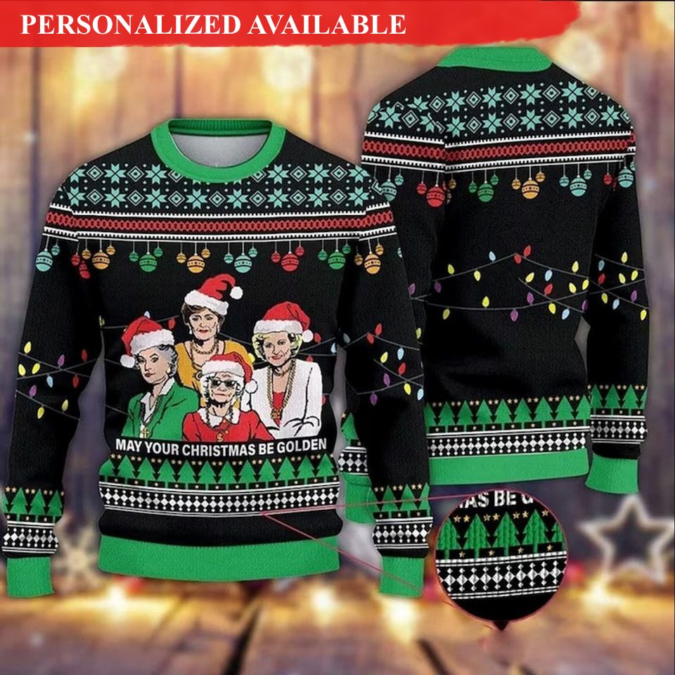 2023 christmas be golden knitted ugly christmas sweater 2479