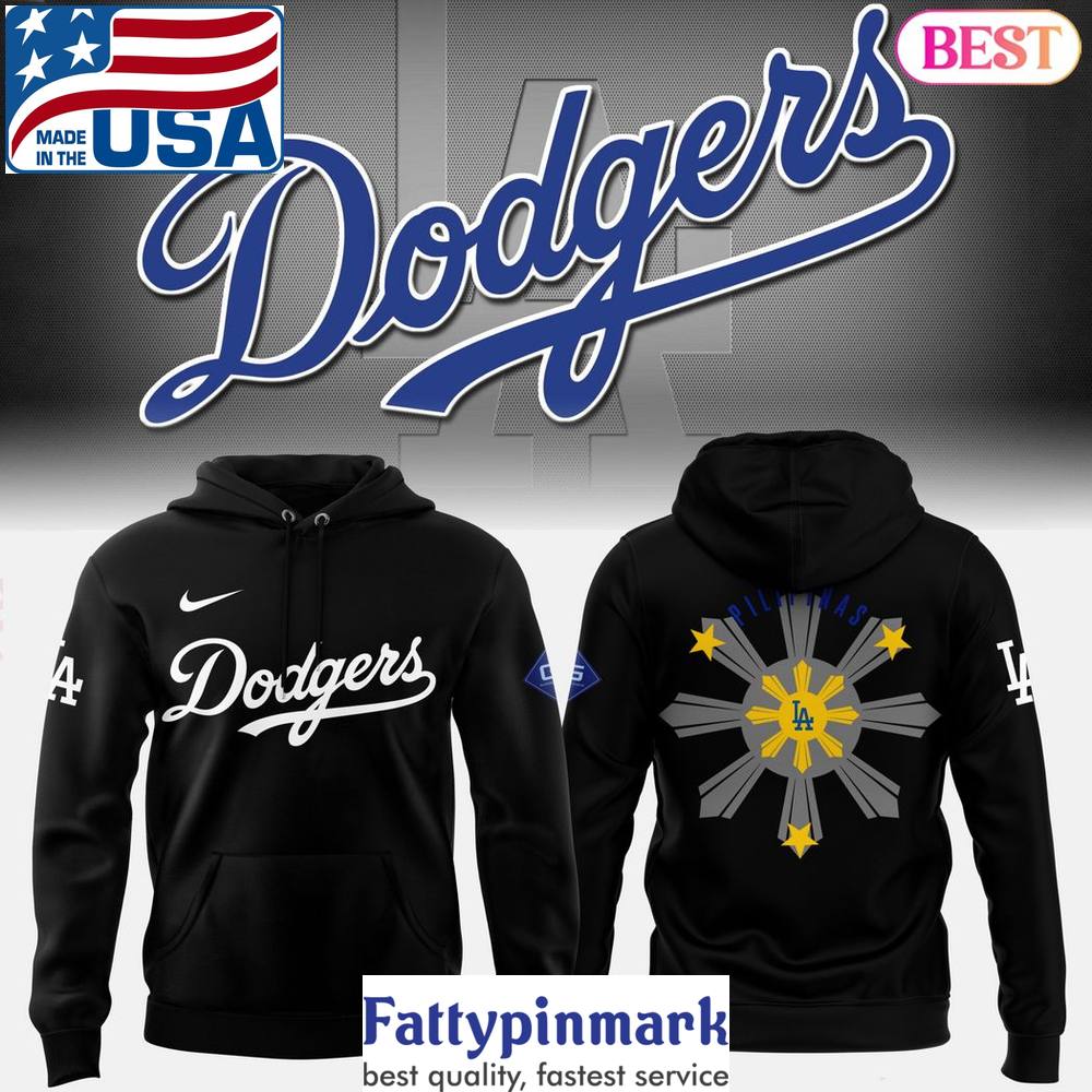 2024 Los Angeles Dodgers Pilipinas Design Black Hoodie 1