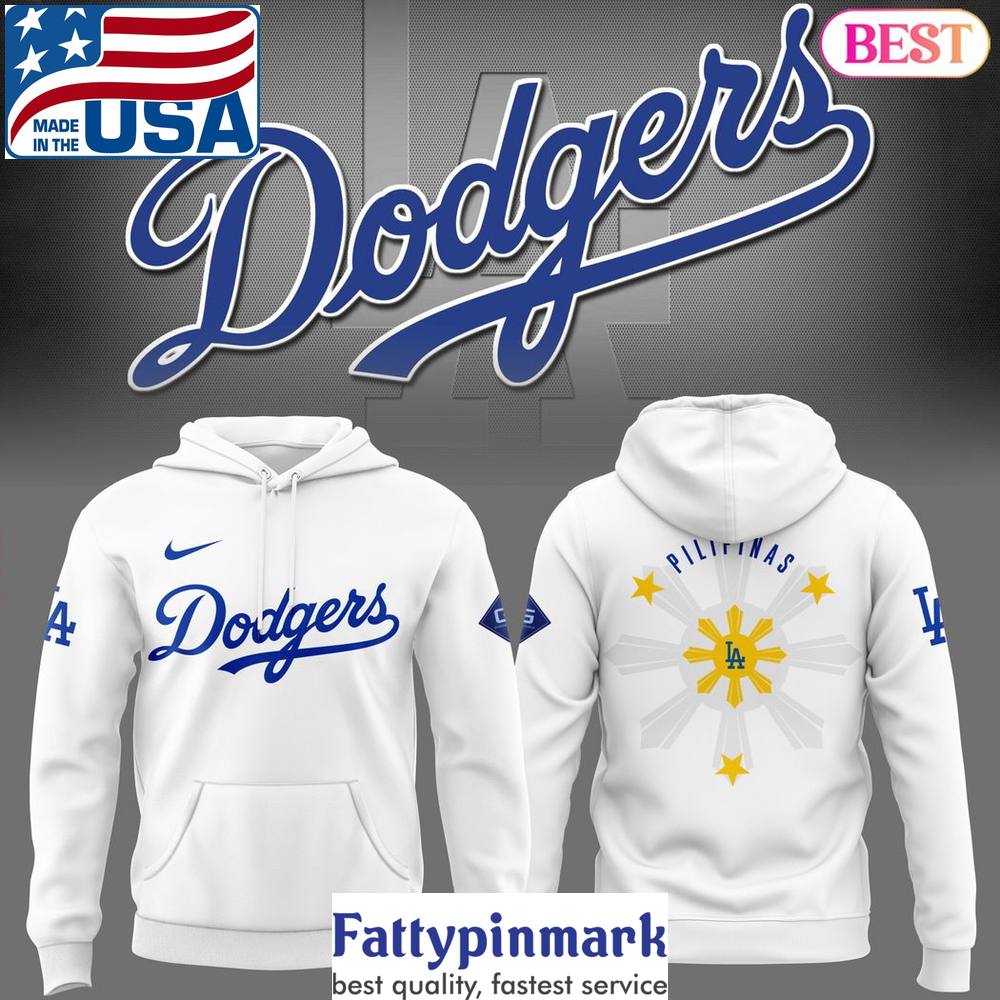 2024 Los Angeles Dodgers Pilipinas Design White Hoodie 1