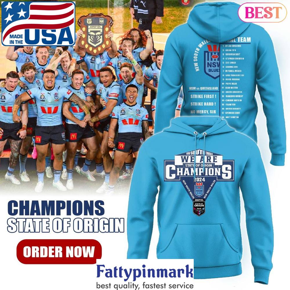 2024 New South Wales Blues State Of Origin Champions Hoodie 1