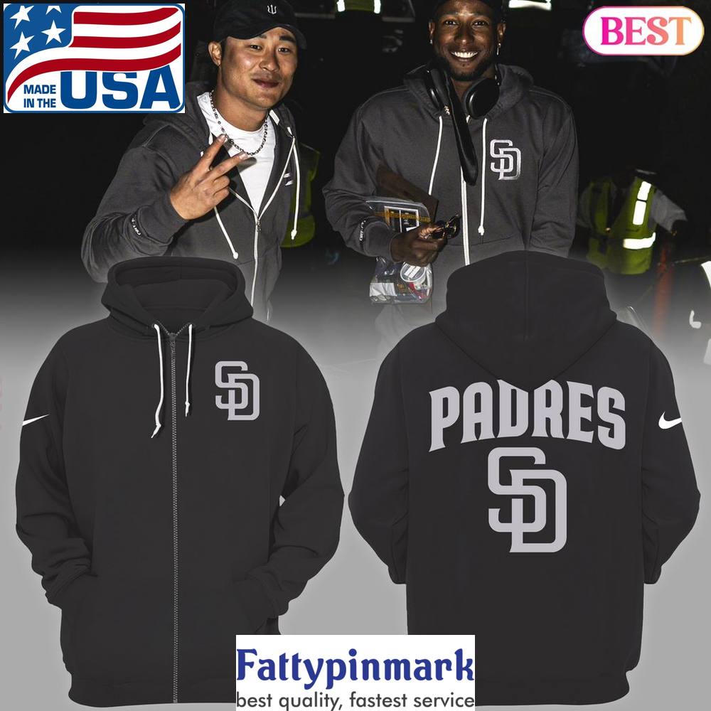 2024 San Diego Padres Design Black Zip Hoodie 1