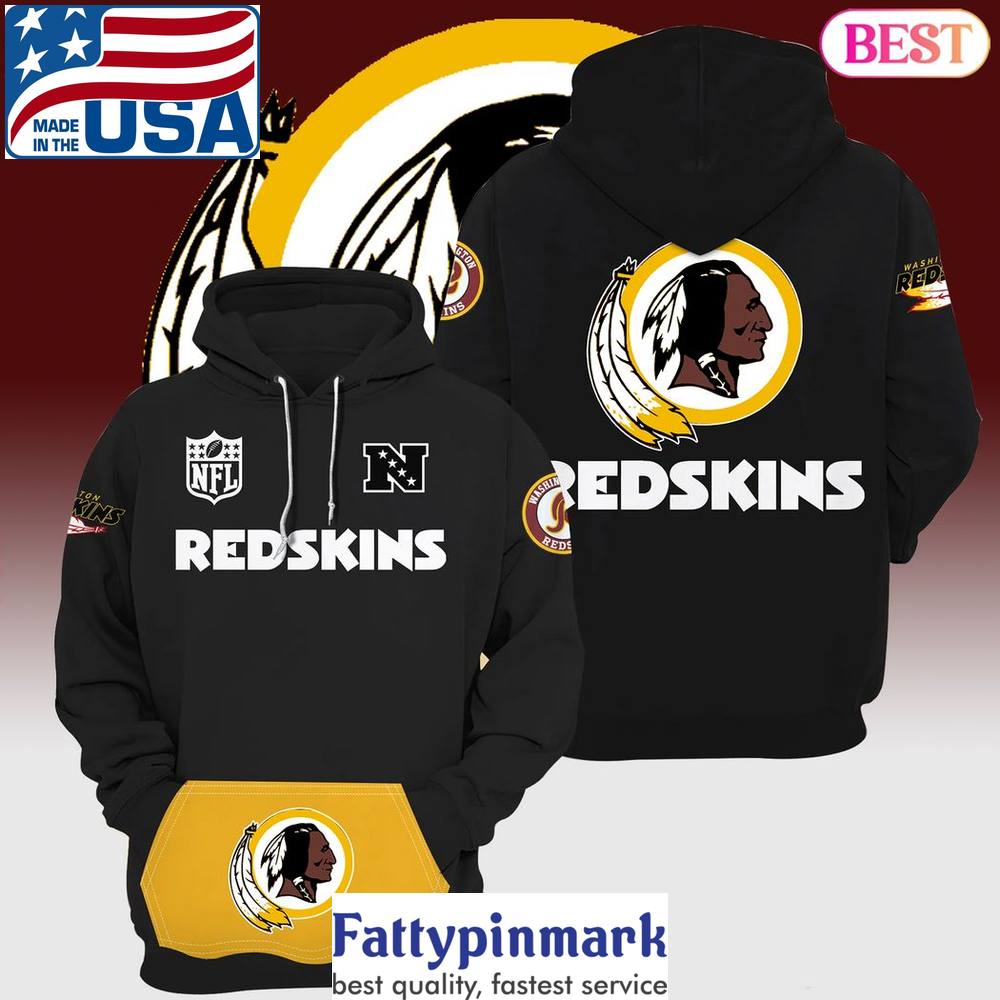 2024 Washington Redskins Hoodie Design Logo Black Hoodie 1