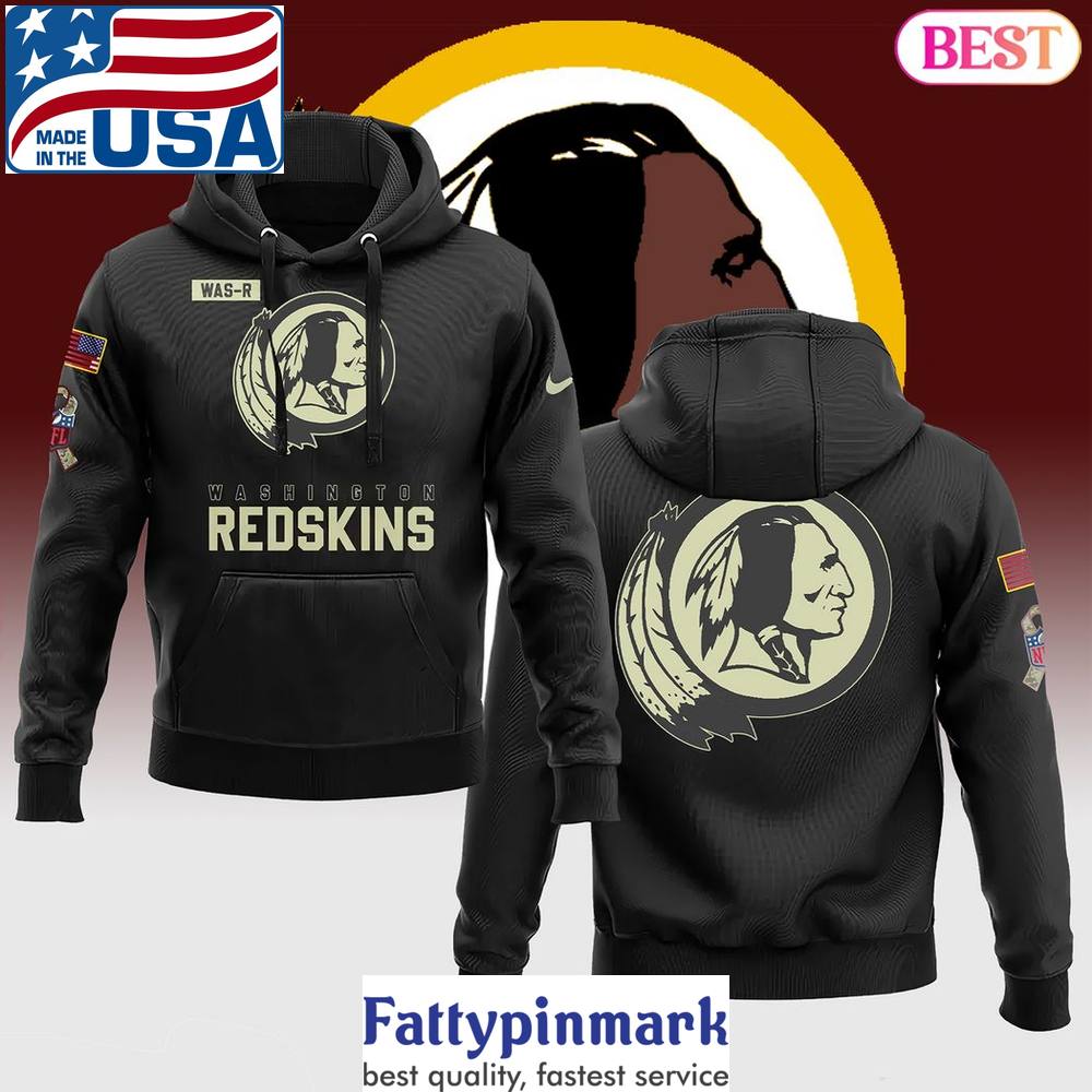 2024 Washington Redskins Hoodie Logo Black Hoodie 1