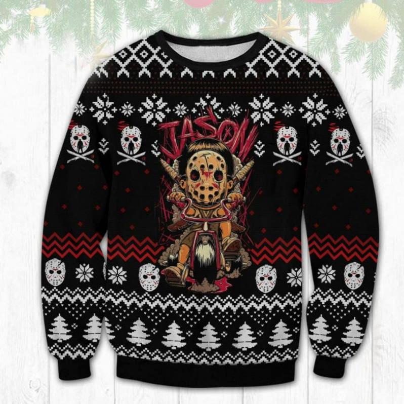 3D JASON VOORHEES Ugly Halloween 3D Sweater