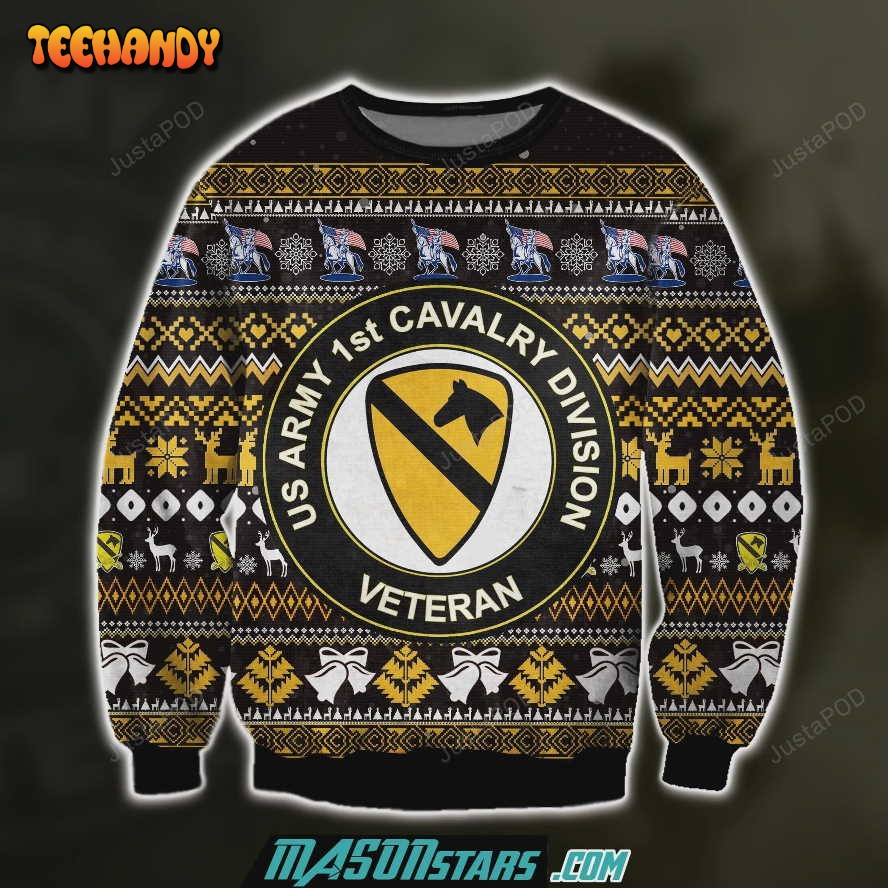 3d all over print 1st carvalry division veteran ugly christmas sweater nd78u