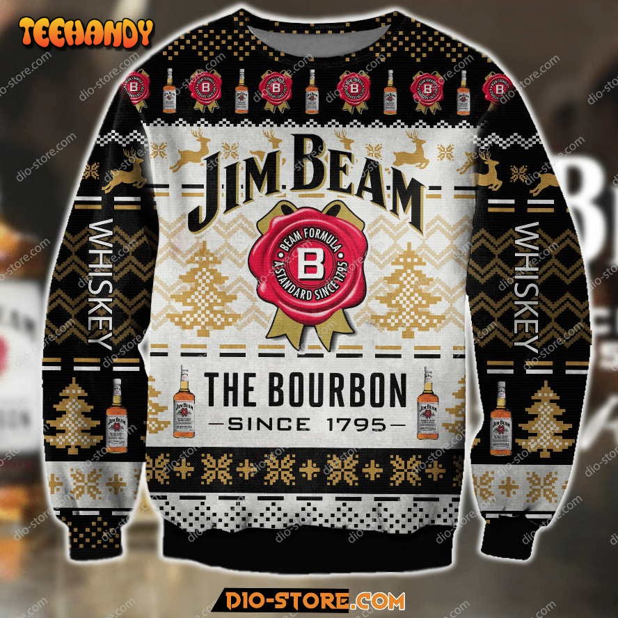 3d all over print jim beam the bourbon since 1795 ugly christmas sweater 27o8w