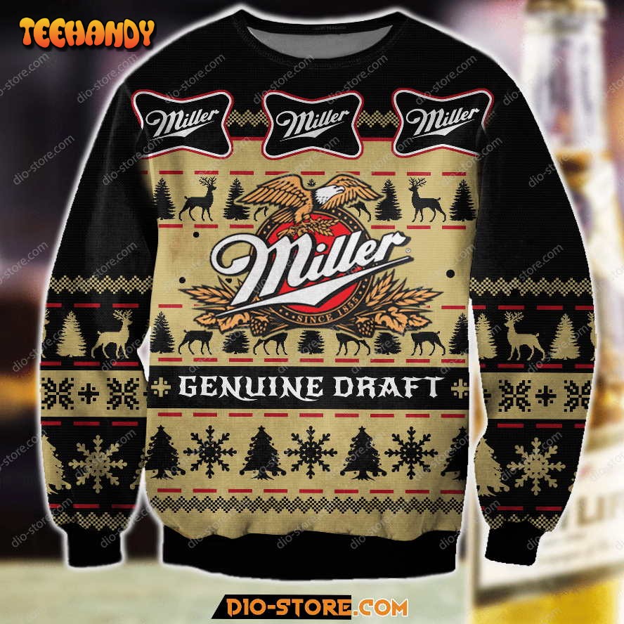 3d all over print miller genuine draft beer ugly christmas sweater cvyer