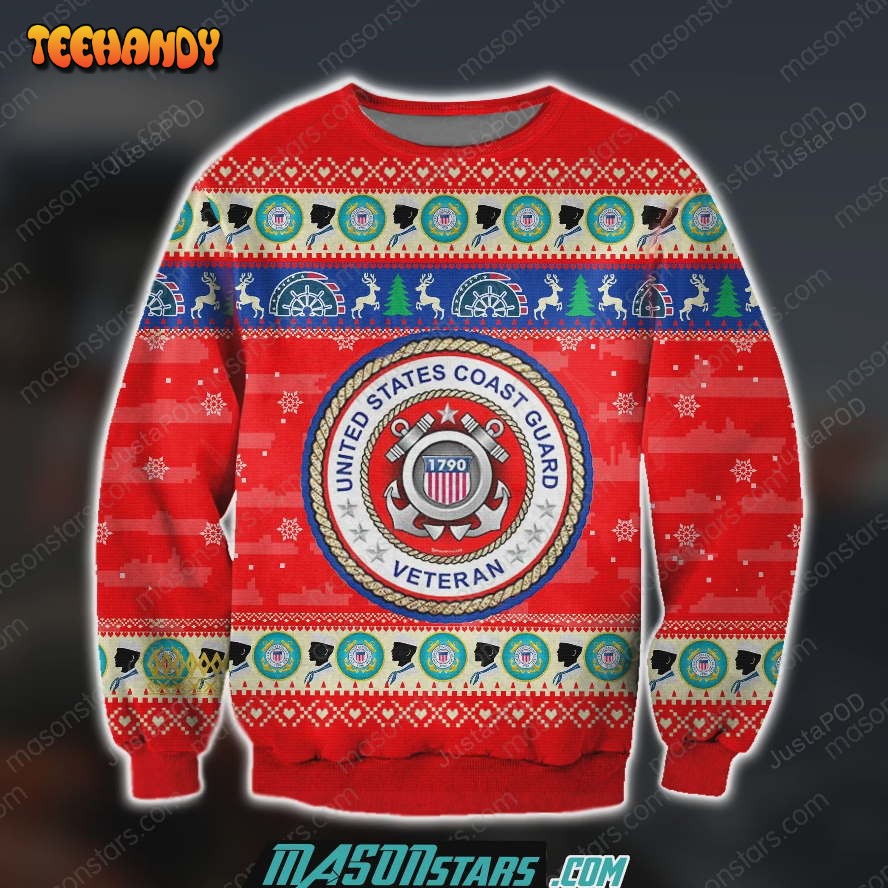 3d all over print us coast guard veteran ugly christmas sweater ctgdj