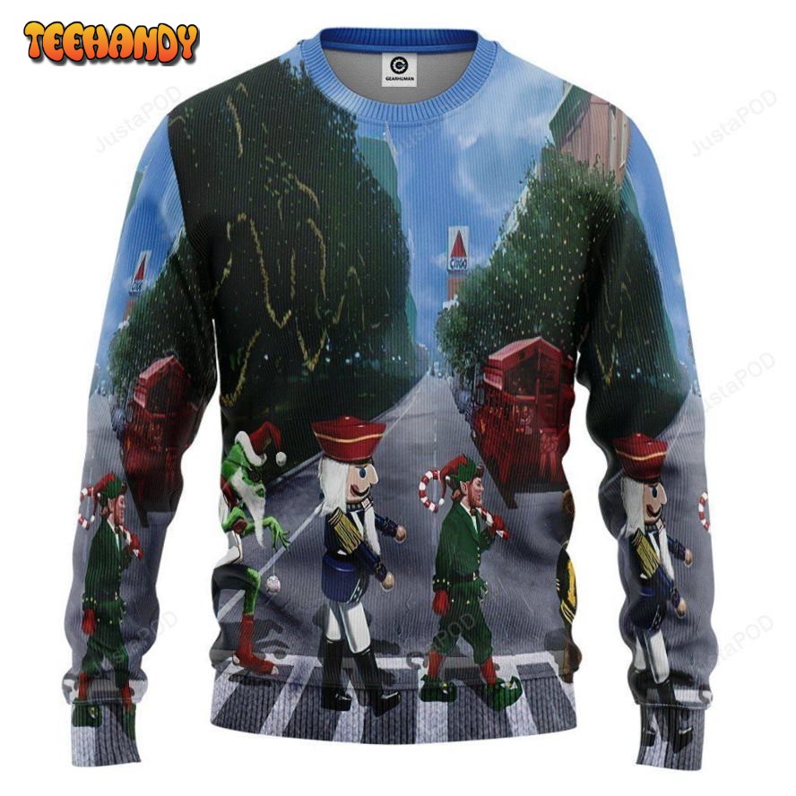 3d christmas abbey road sweatshirt ugly sweater ugly sweater vm0hr