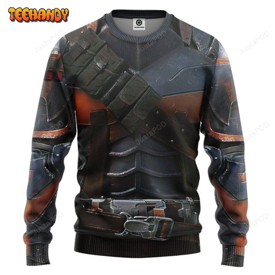 3d dc deathstroke suit sweatshirt ugly sweater ugly sweater p52lc