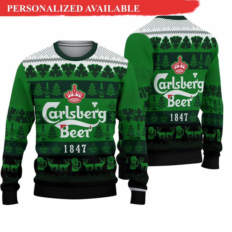 3d carlsberg print christmas sweater 2609