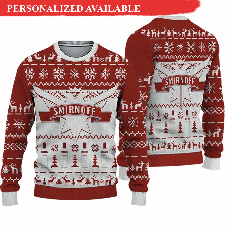 3d smirnoff ugly sweater beer drinking christmas 3d sweater 6785