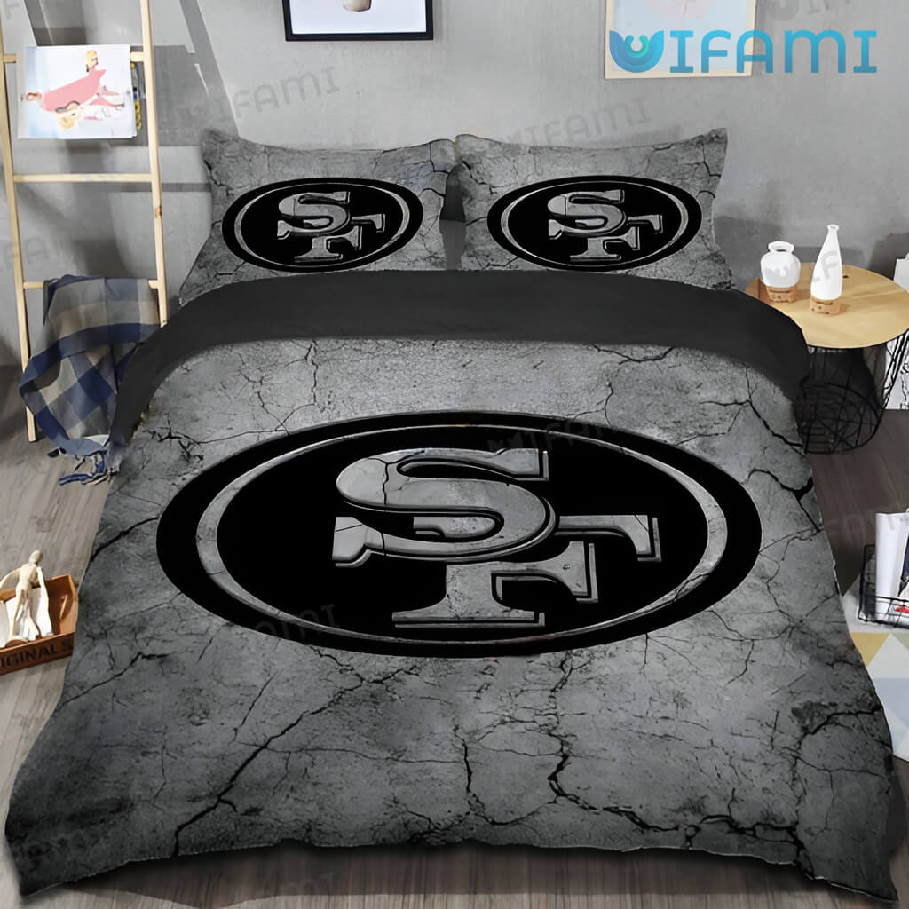 49ers Bedding Set Logo Crack Effect San Francisco 49ers Gift