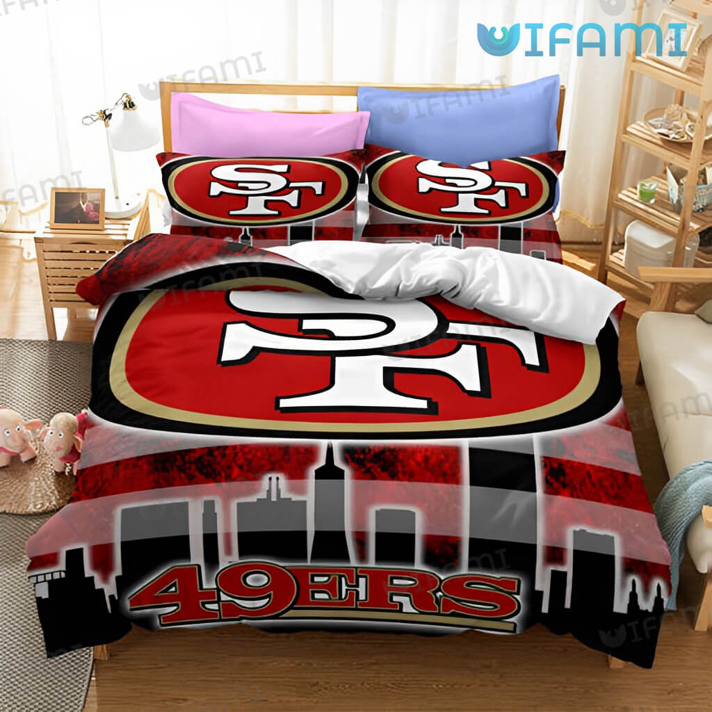 49ers Bedding Set Logo Skyline San Francisco 49ers Gift