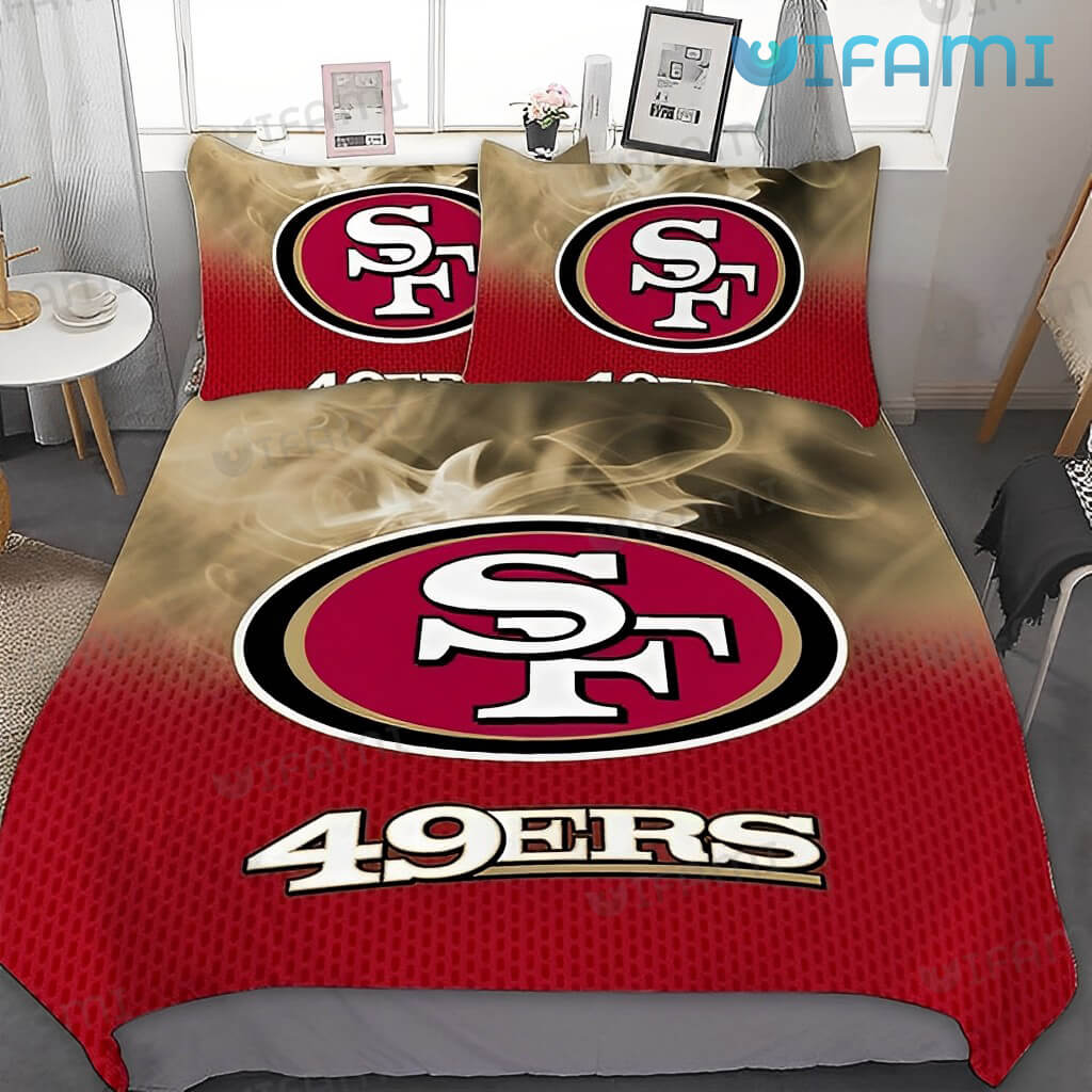 49ers Bedding Set Smoke Effect Logo San Francisco 49ers Gift