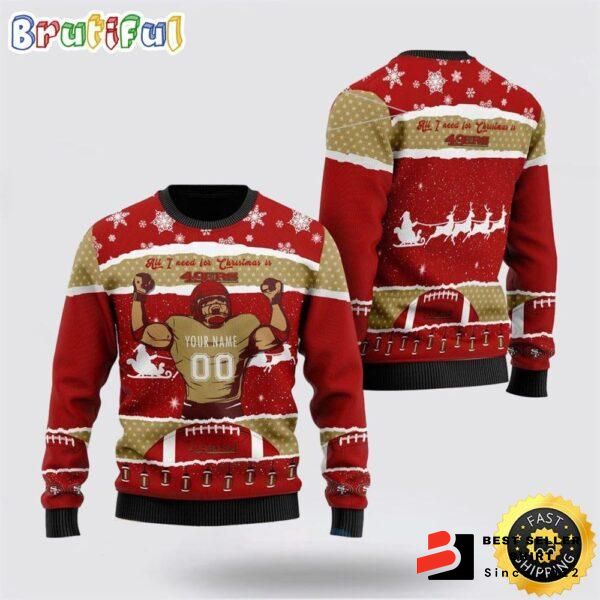 49ers Logo San Srancisco Custom Xmas Gift Ugly Christmas Sweater Personalized 1