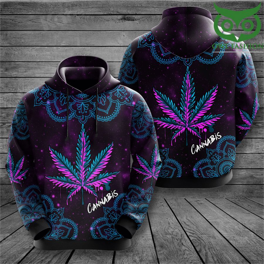 9ln5BO1u 17 Weed polynesian pattern galaxy 3D Hoodie