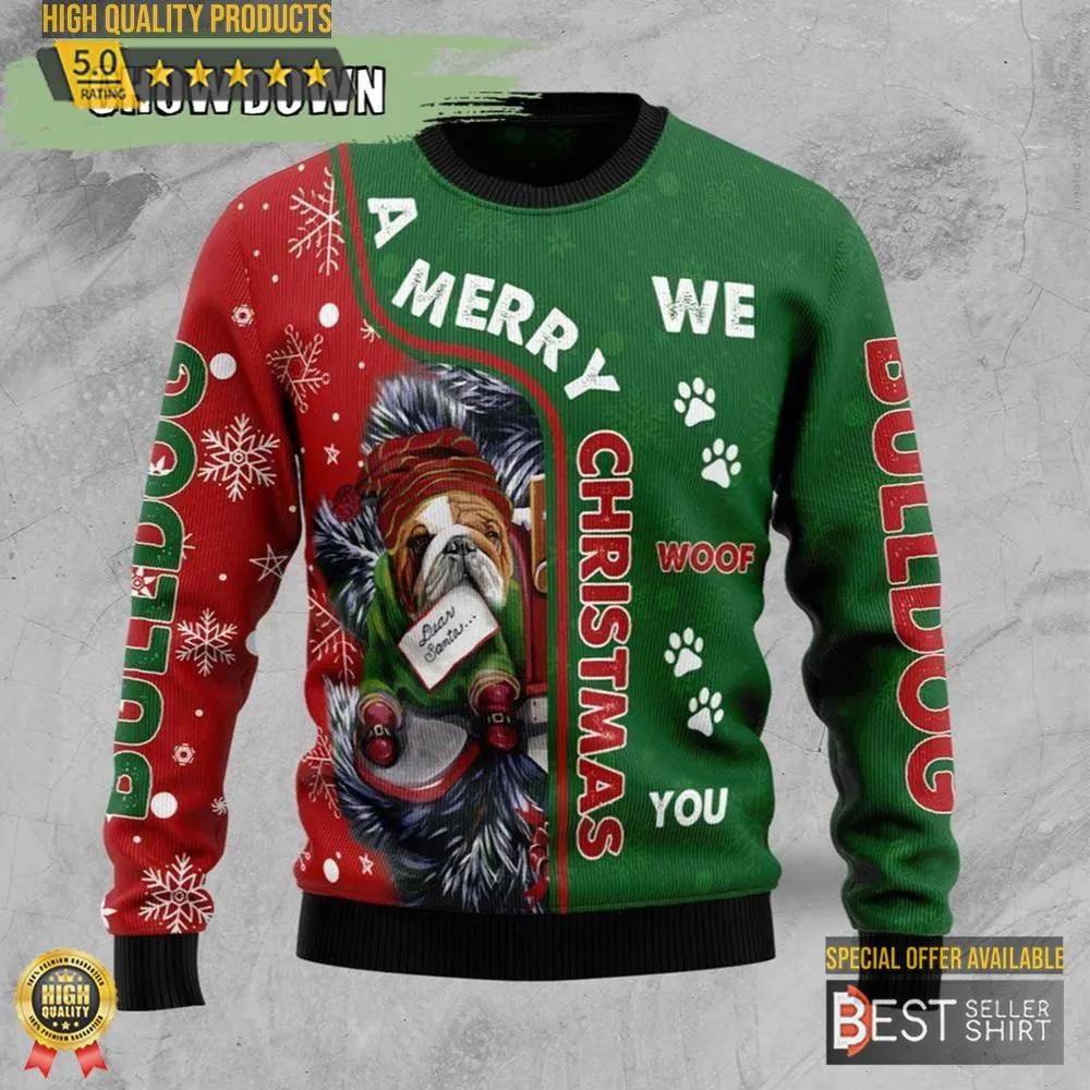 A Merry Christmas We Woof You Dog Ugly Christmas Sweater 1