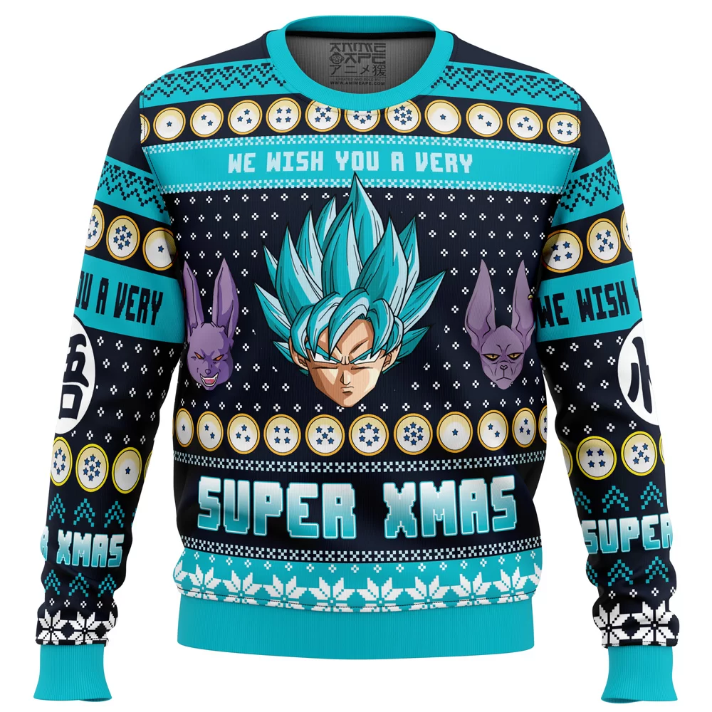 A Very Saiyan Christmas DBZ PC men sweatshirt FRONT mockup