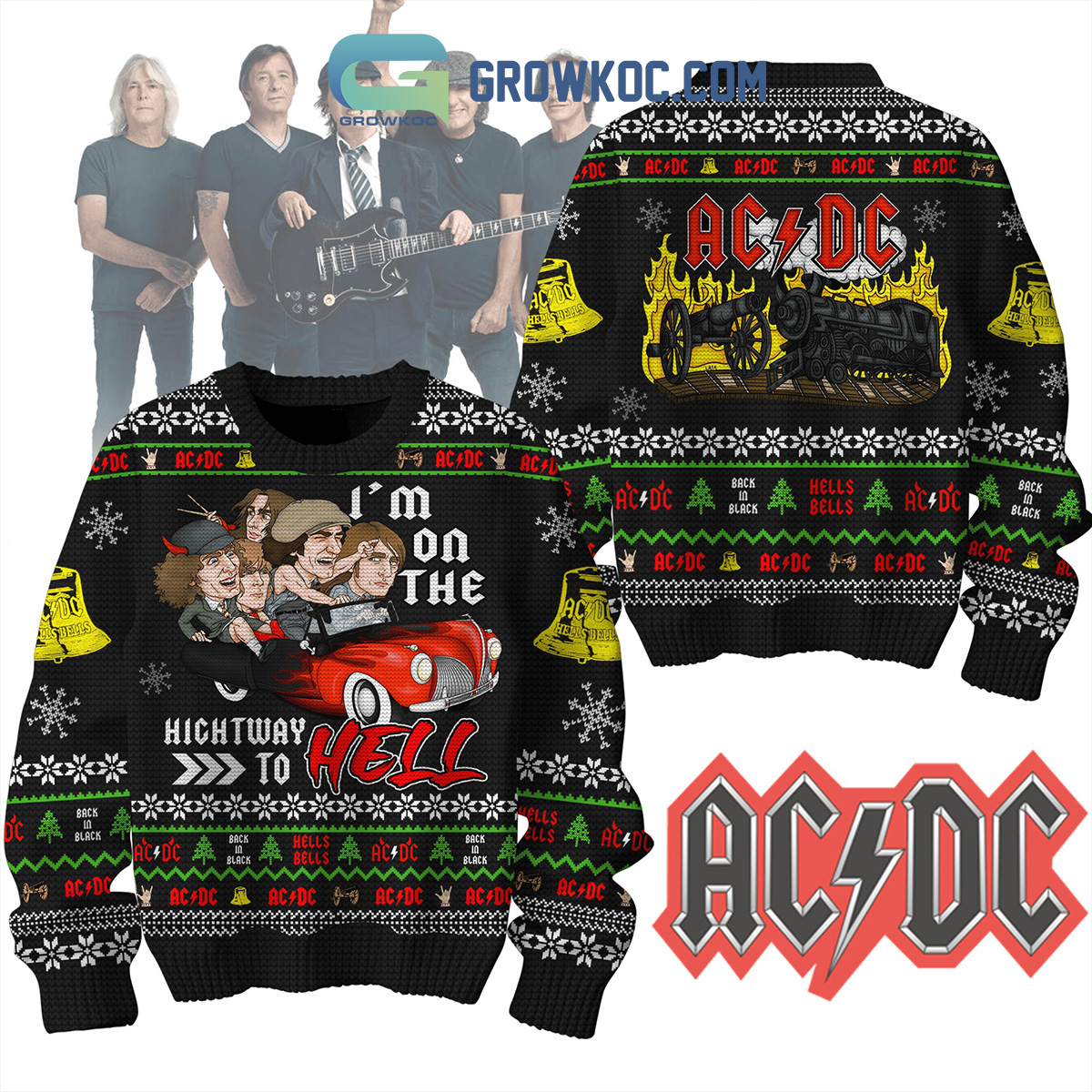 ACDC On The Highway To Hell Ugly Sweater2B1 YX9Fj