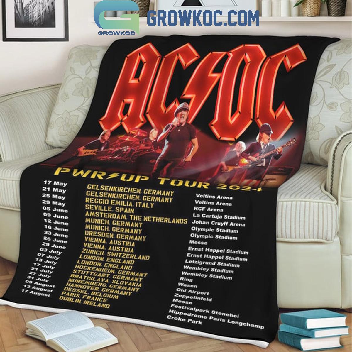 ACDC Pwr Up World Tour 2024 Fleece Blanket Quilt 1 qXnga