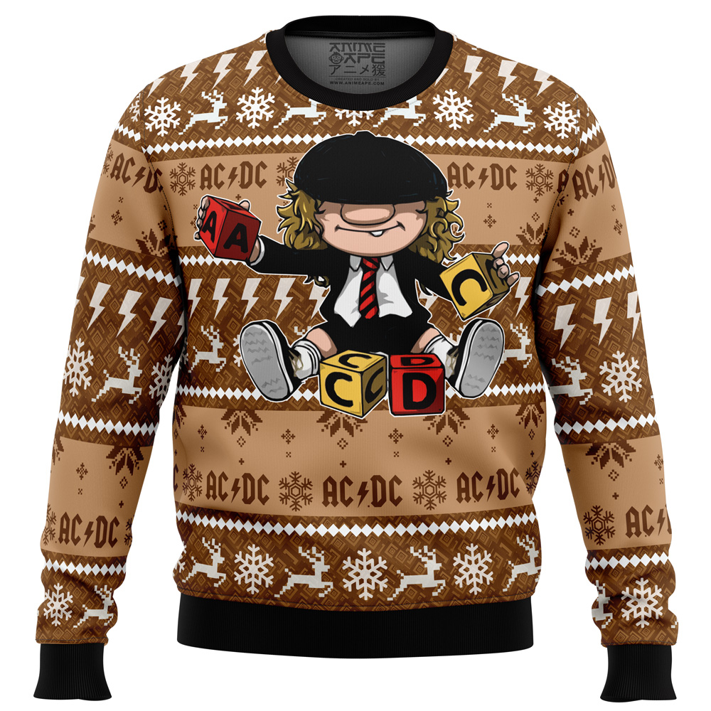 ACDC Ugly Christmas Sweater FRONT mockup