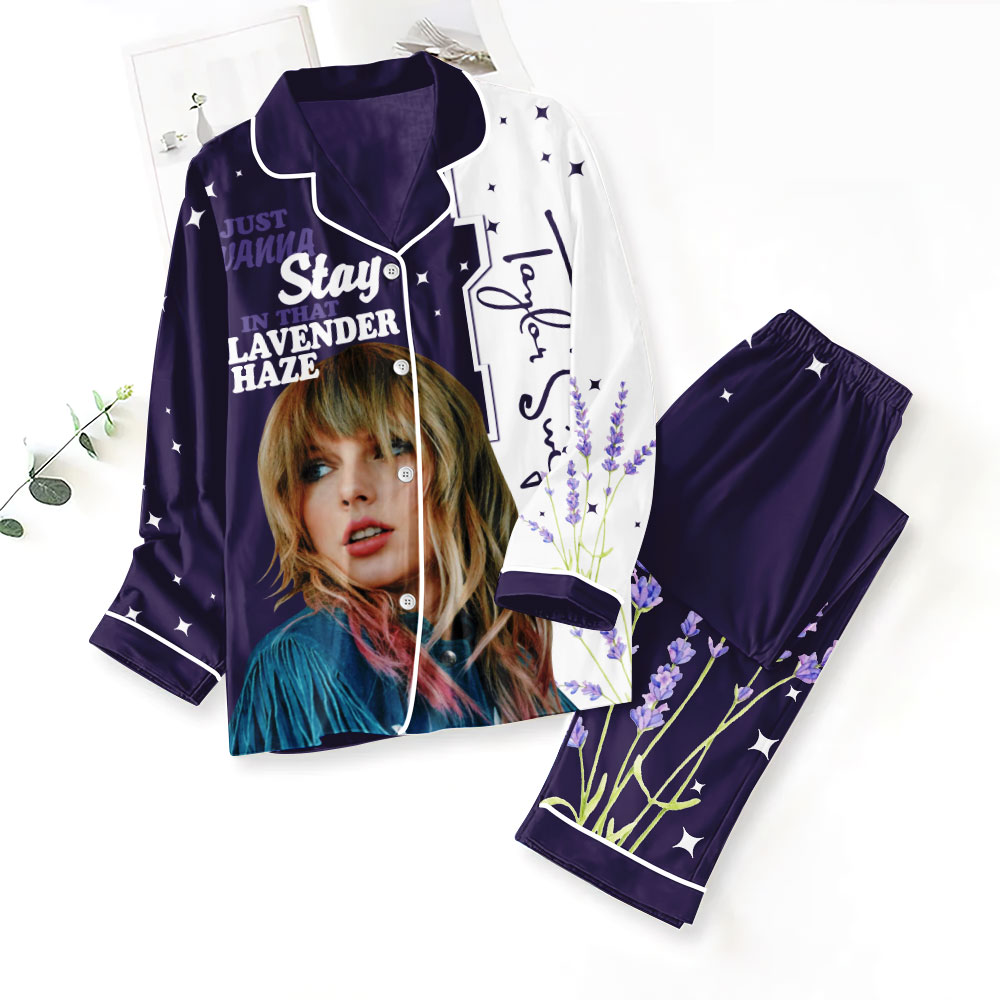 ANHNV3101 Button Down Pajamas Set Taylor Swift 01