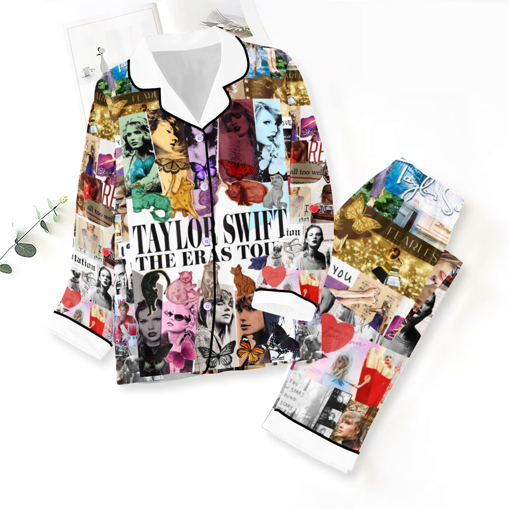 ANHNV3401 Button Down Pajamas Set Taylor Swift 01