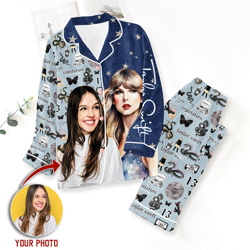 ANHNV3708 Button Down Pajamas Set Taylor Swift 01