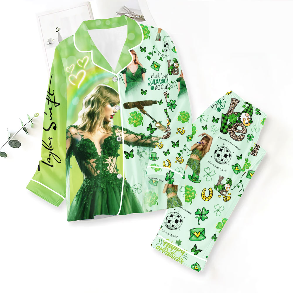 ANHNV3763 Button Down Pajamas Set Taylor Swift 01