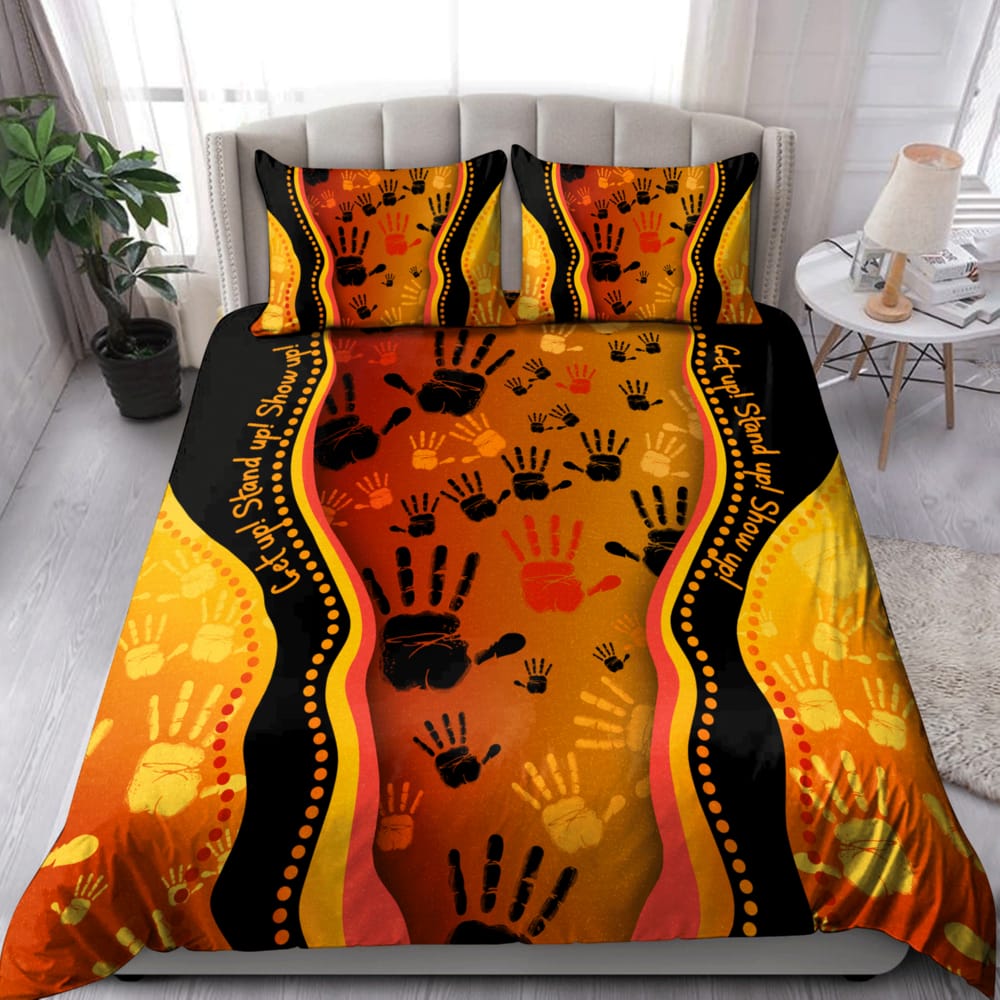 Aboriginal Art Get Up Stand Up Show Up Golden Style Bedding Set Duvet Cover Set 0