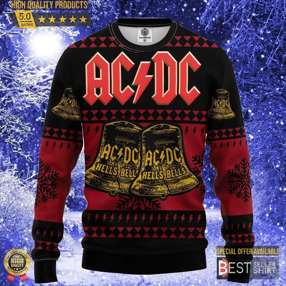 Ac Dc Hells Bells Ugly Christmas Sweater Funny Sweater 1