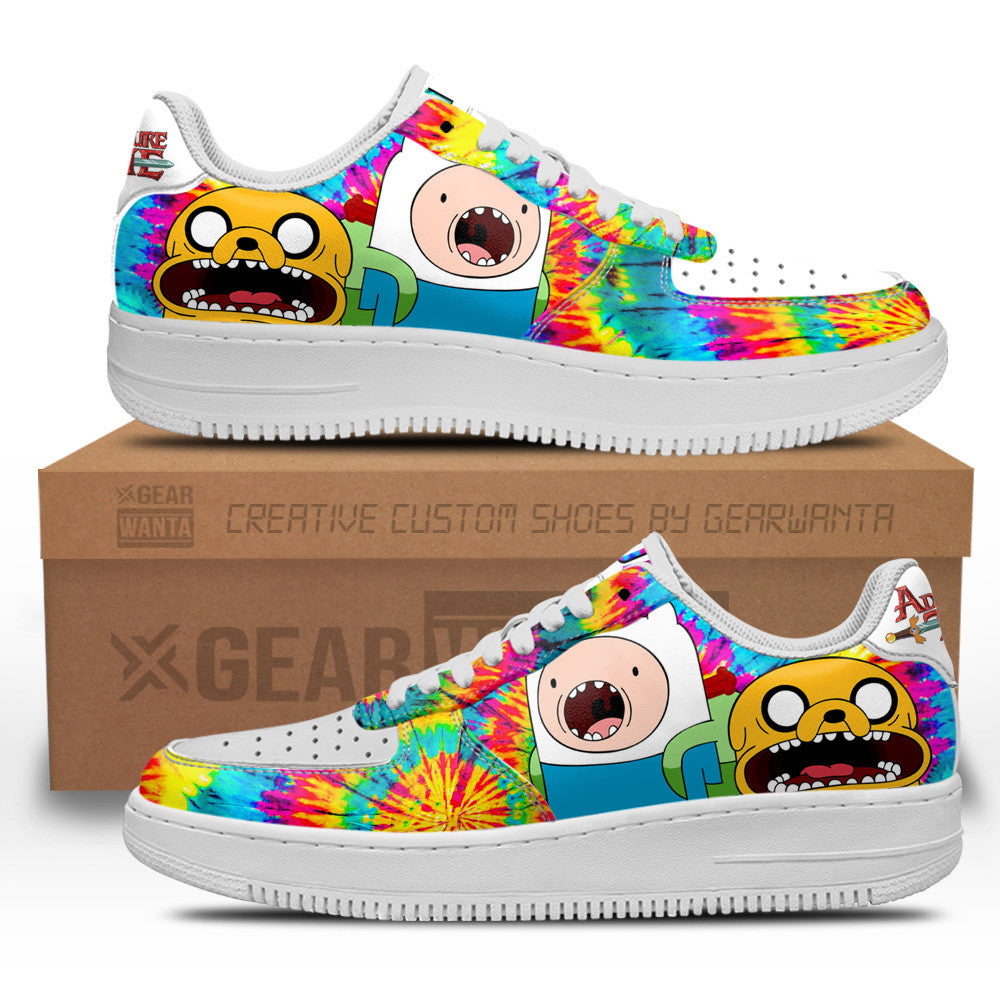 Adventure Time Finn x Jake Air Sneakers Custom Tie Dye Style 1 GearWanta