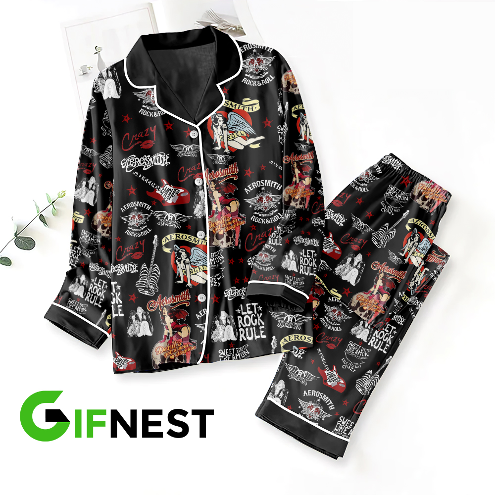 Aerosmith Button Down Pajamas TANTN2811