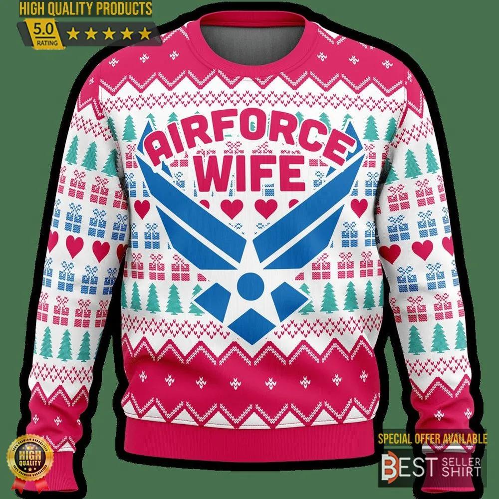 Air Force Wife Premium Ugly Christmas Sweater Funny Sweater 1