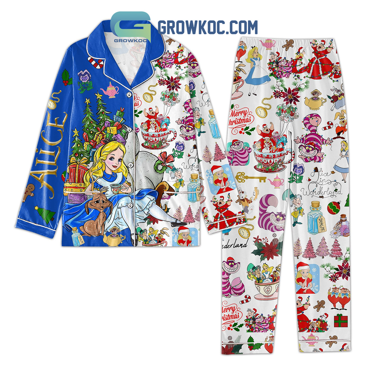 Alice In Wonderland Merry Christmas Pajamas Set2B1 FsIix