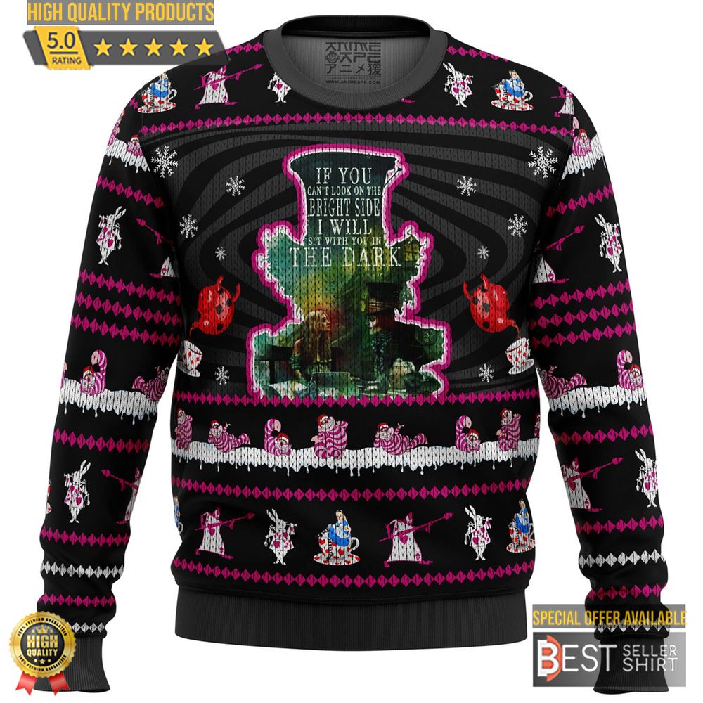 Alice In Wonderland Ugly Christmas Sweatshirt Mad Hatter Cheshire Cat Tea Party Ugly Sweater Magic Kingdom 1