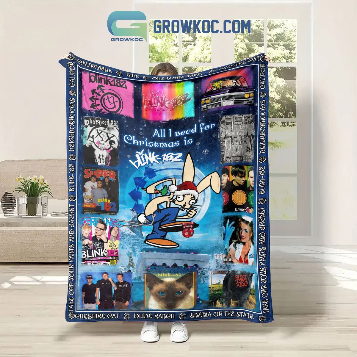 All I Need For Christmas Is Blink 182 Fleece Blanket Quilt2B1 e5xBk