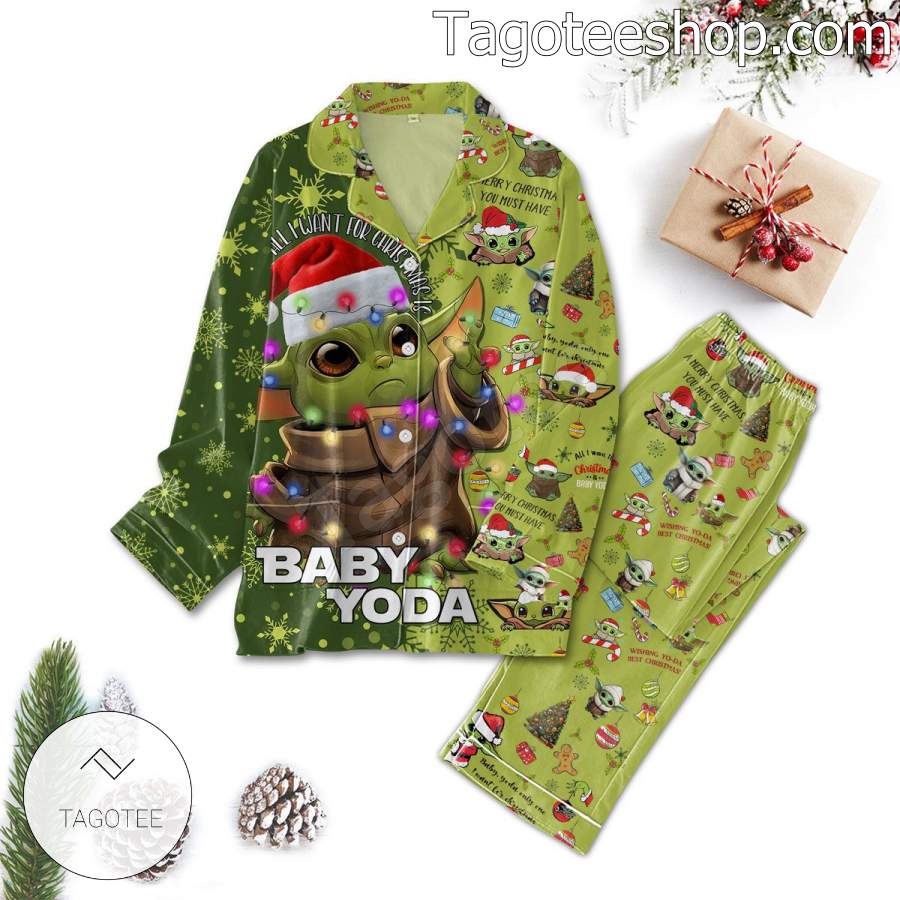 All I Want For Christmas Is Baby Yoda Men Womens Pajamas Set c25d87 0