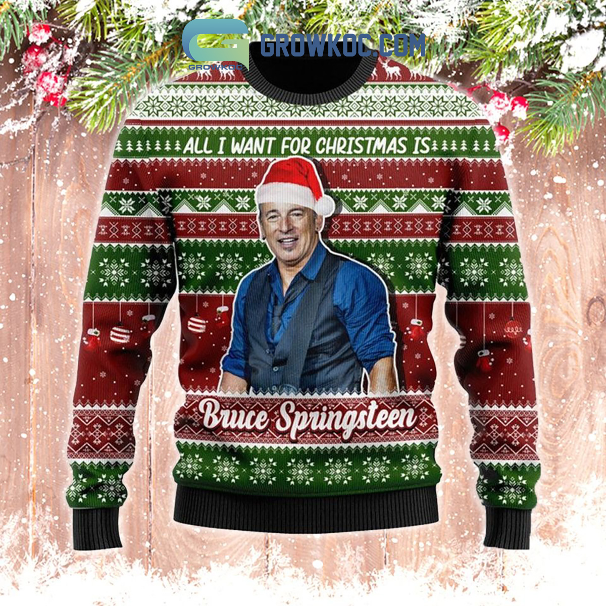 All I Want For Christmas Is Bruce Springsteen Christmas Ugly Sweater2B1 ihdH3