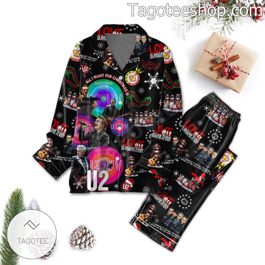 All I Want For Christmas Is U2 Men Womens Pajamas Set e94dd2 0