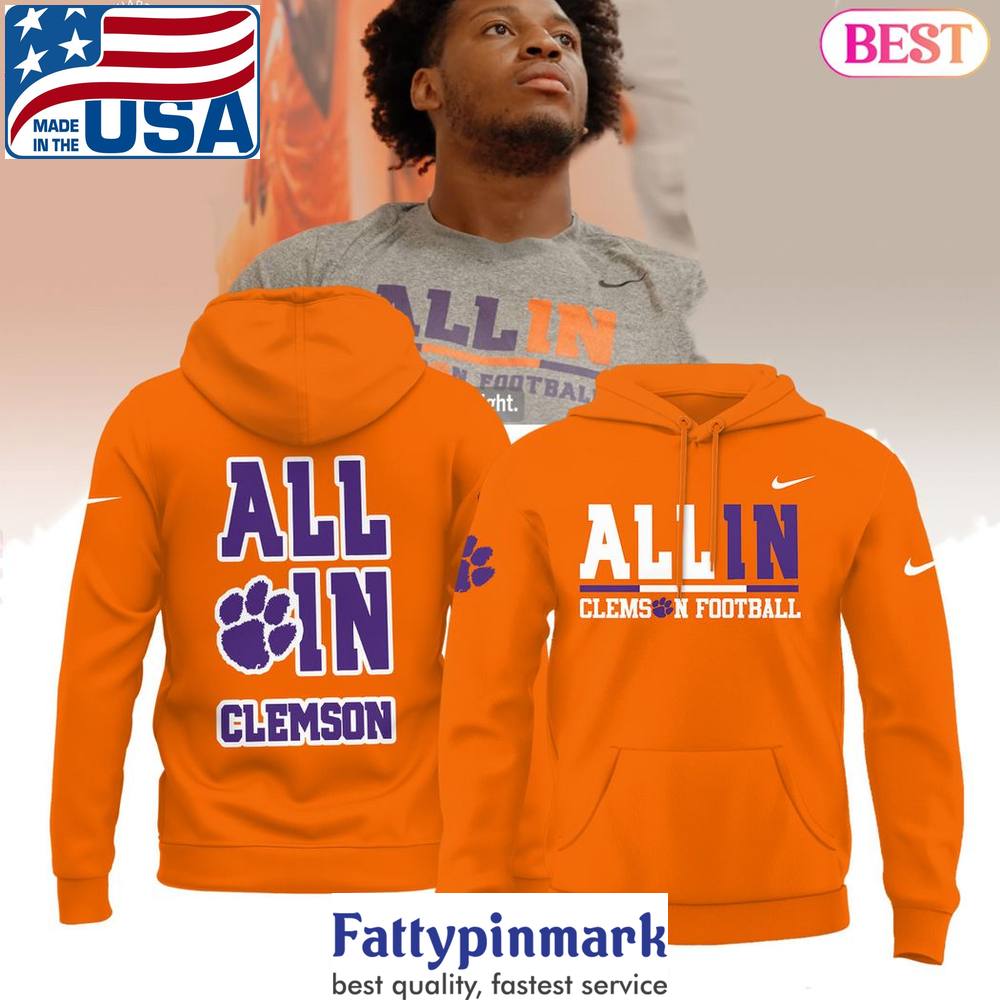 All In Clemson Tigers Football Design Hoodie Orange 1