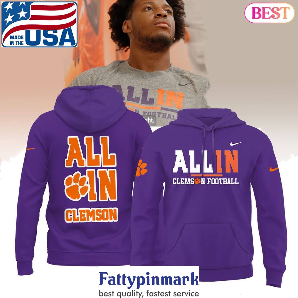 All In Clemson Tigers Football Hoodie Purple 1