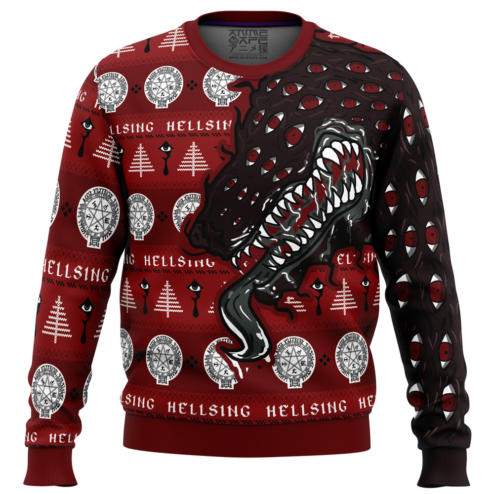 Alucard Restraint Release H Ugly Christmas Sweater FRONT mockup