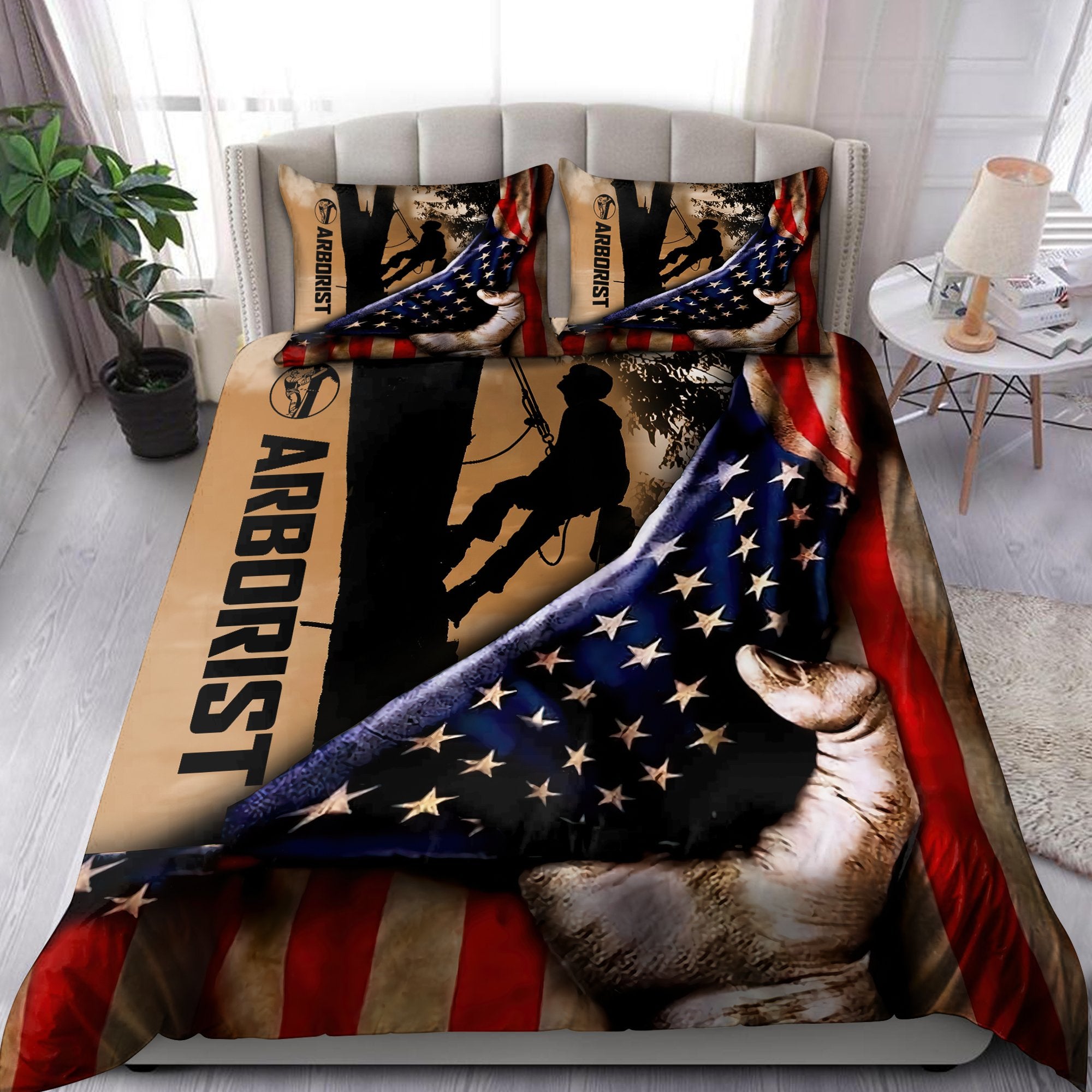 American Flag Arborist Bedding Set Duvet Cover Set 0