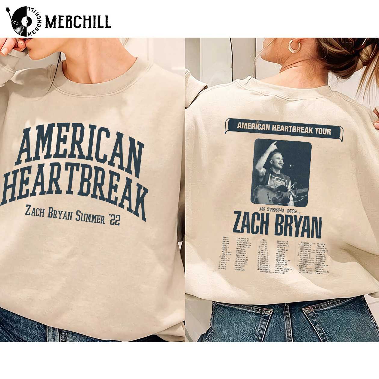 American Heartbreak Tour2 Sides Sweatshirt Zach Bryan Shirt 4