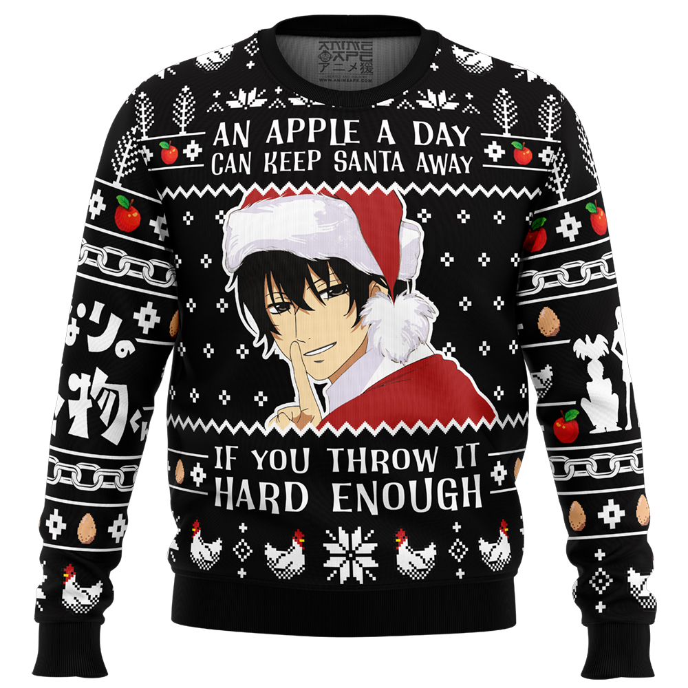 An Apple A Day My Little Monster Ugly Christmas Sweater FRONT mockup